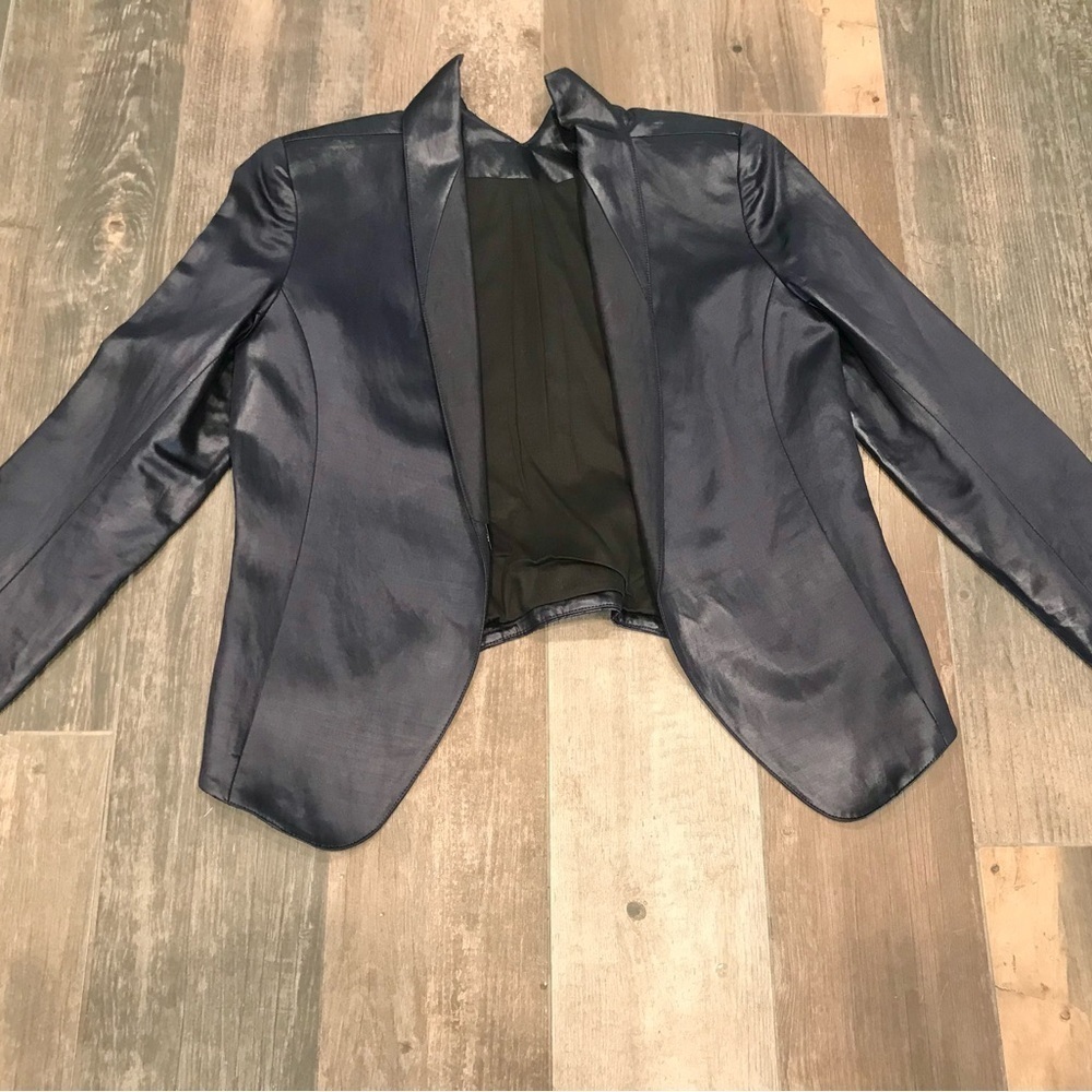 Theyskens Theory Cupro Tuxedo Blazer Sz Small? Na… - image 3